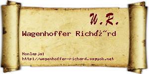 Wagenhoffer Richárd névjegykártya