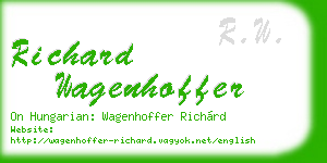richard wagenhoffer business card